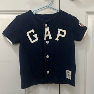 Baby Gap button down baseball shirt 12-18 months Navy Boys